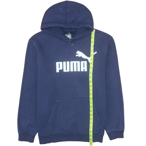 Puma Men's Blue Pullover Hoodie L Sports Fleece Sweatshirt