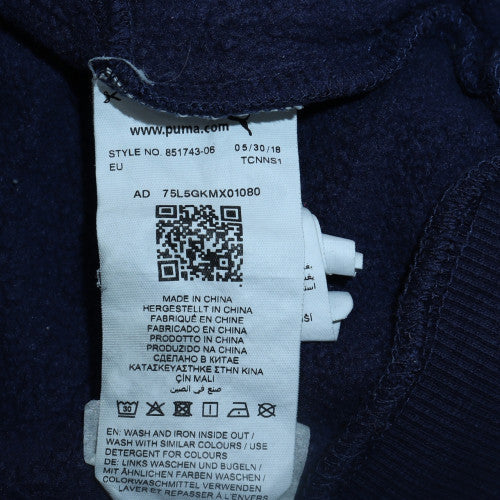 Puma Men's Blue Pullover Hoodie L Sports Fleece Sweatshirt