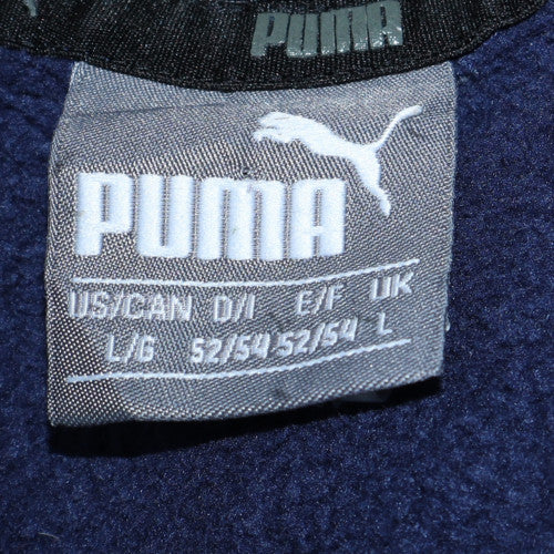 Puma Men's Blue Pullover Hoodie L Sports Fleece Sweatshirt