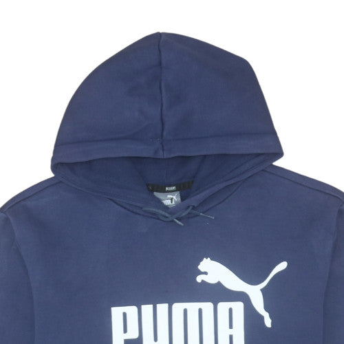 Puma Men's Blue Pullover Hoodie L Sports Fleece Sweatshirt