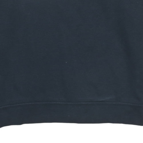 Nike Women Black Large Pullover Sweatshirt Crew Neck Logo Cotton Blend