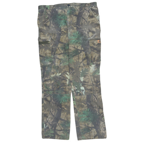 Oxylane Men's Camouflage Cargo Trousers XL Cotton Blend