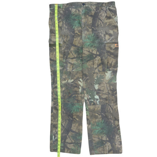 Oxylane Men's Camouflage Cargo Trousers XL Cotton Blend