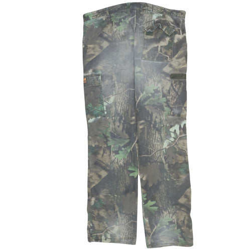Oxylane Men's Camouflage Cargo Trousers XL Cotton Blend
