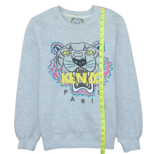 Kenzo Paris Women's Grey Tiger Pullover Sweatshirt Size M