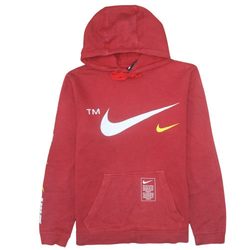 Nike Men's Red Pullover Hoodie M Logo Fleece Sportswear