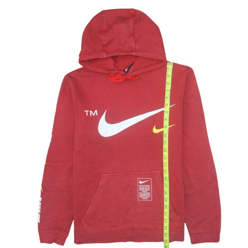 Nike Men's Red Pullover Hoodie M Logo Fleece Sportswear