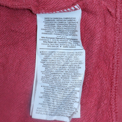 Nike Womens Pink XL Pullover Hoodie Cotton Blend Casual Sweatshirt