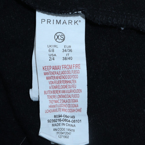 Primark Disney Womens Black XS Pullover Hoodie Mickey Mouse Print