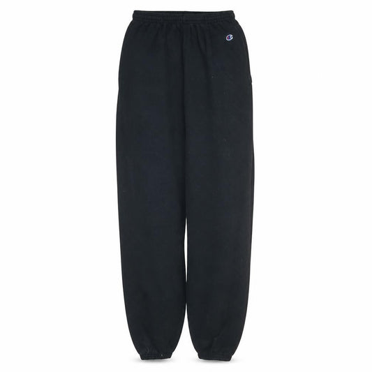 Front view of Champion Men's Black Fleece Sweatpants M Relaxed Fit Activewear