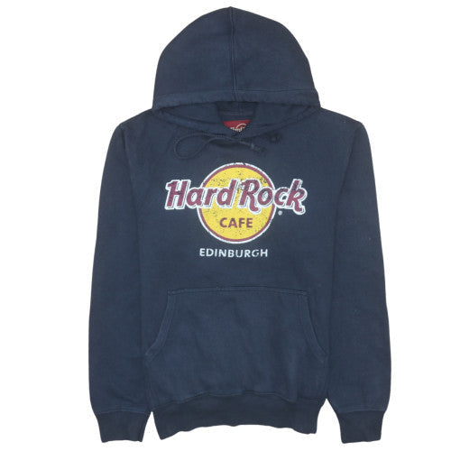 Hard Rock Cafe Edinburgh Mens Blue Pullover Hoodie Medium