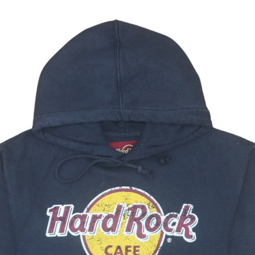 Hard Rock Cafe Edinburgh Mens Blue Pullover Hoodie Medium