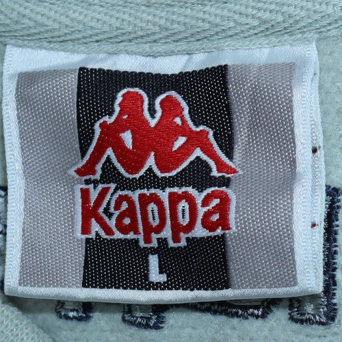 Kappa Mens White Pullover Sweatshirt L V-Neck Logo Sports Style