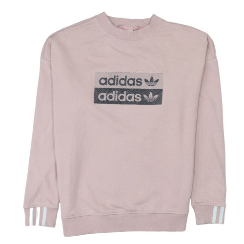 Adidas Women Pink Crew Neck Pullover Sweatshirt Size 8