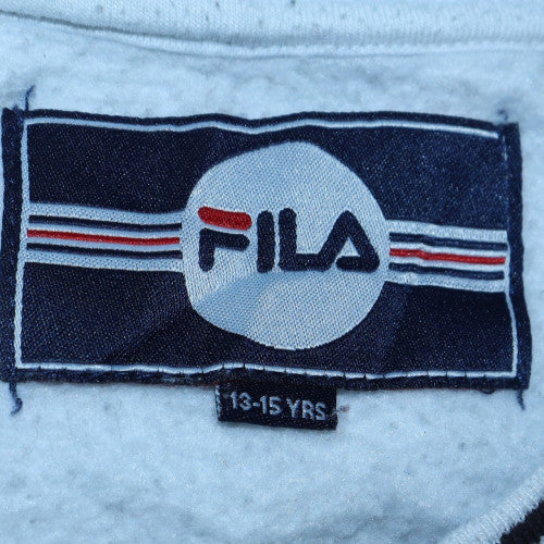 Fila Boys White Crew Neck Logo Sweatshirt 13-15 Years Polyester Cotton