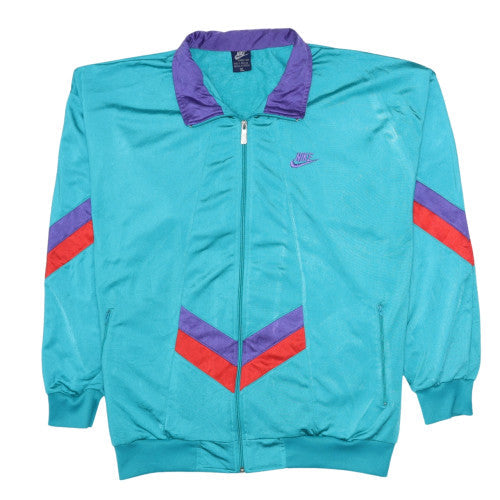 Nike Men's Blue Retro Windbreaker Jacket XL Polyester Zip Vintage 80s Style