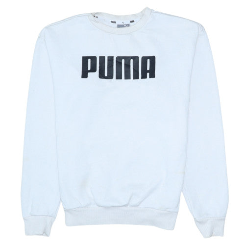 Puma Womens White Crew Neck Pullover Sweatshirt Size 8