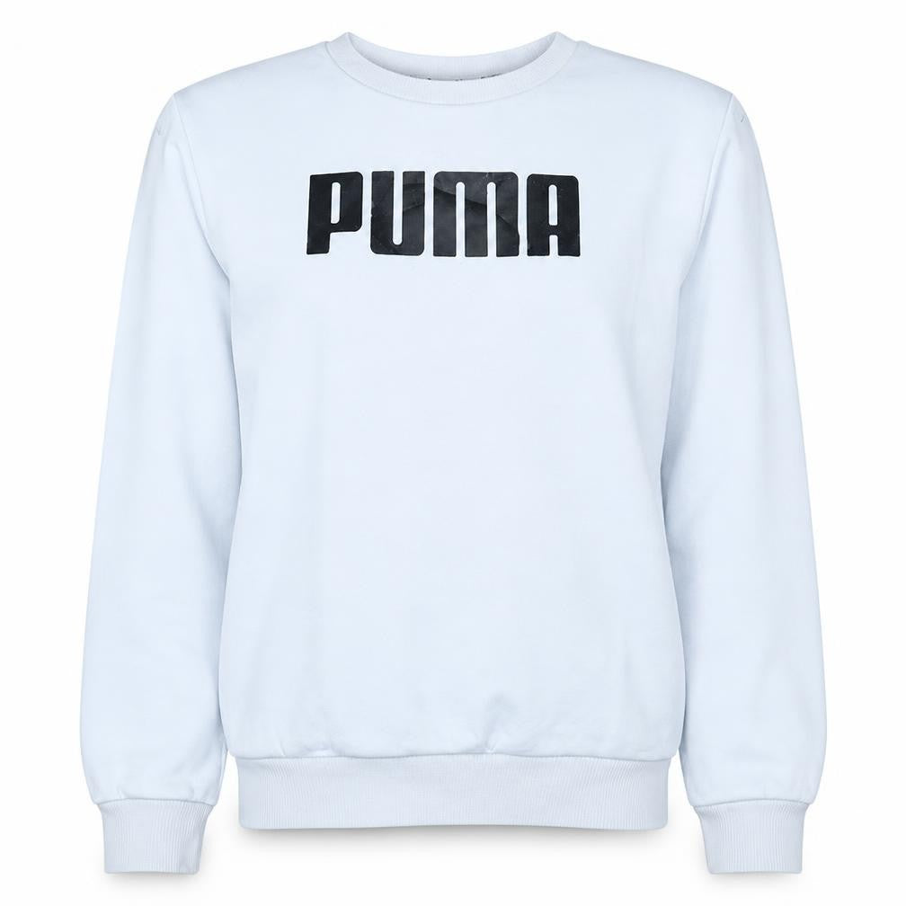 Puma Womens White Crew Neck Pullover Sweatshirt Size 8