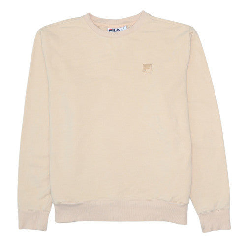 Fila Men's Beige Crew Neck Pullover Sweatshirt L Regular Fit