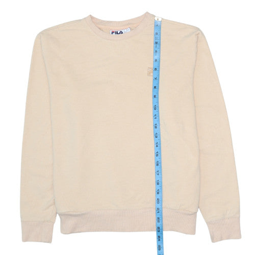 Fila Men's Beige Crew Neck Pullover Sweatshirt L Regular Fit