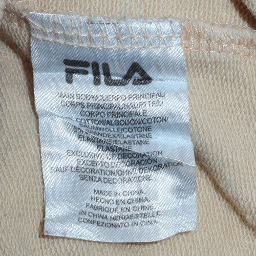 Fila Men's Beige Crew Neck Pullover Sweatshirt L Regular Fit
