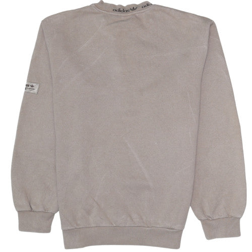 adidas Mens Beige XS Pullover Sweatshirt Crew Neck Classic Logo