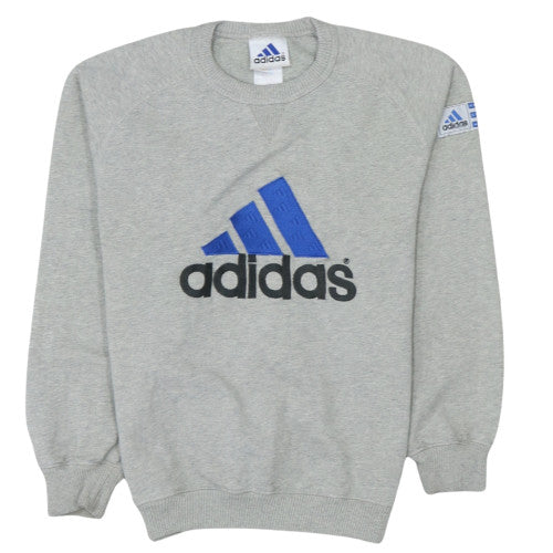 Adidas Womens Grey Logo Crew Neck Sweatshirt Size M