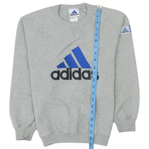 Adidas Womens Grey Logo Crew Neck Sweatshirt Size M