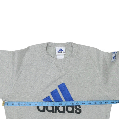 Adidas Womens Grey Logo Crew Neck Sweatshirt Size M