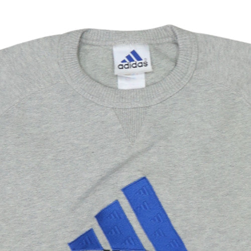 Adidas Womens Grey Logo Crew Neck Sweatshirt Size M