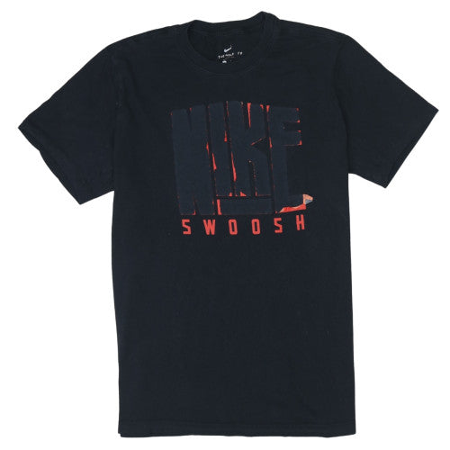 Nike Men's Black Graphic Swoosh T-Shirt L Regular Fit