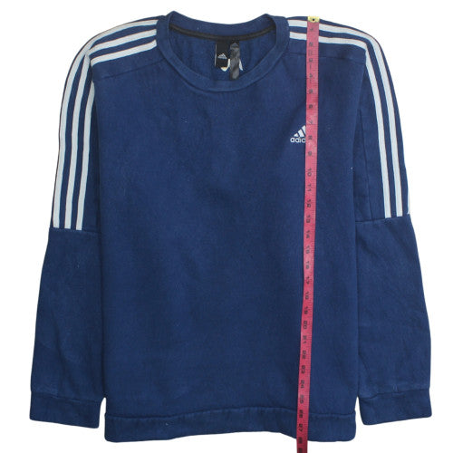 Adidas Mens Blue Pullover Sweatshirt M Crew Neck Sports Style