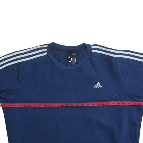 Adidas Mens Blue Pullover Sweatshirt M Crew Neck Sports Style