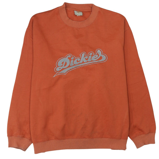 Dickies Men's Orange XL Pullover Sweatshirt Crew Neck Logo Fleece