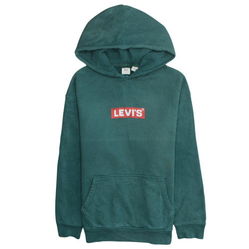 Levi's Men's Green Pullover Hoodie S Relaxed Fit Logo Fleece
