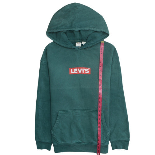Levi's Men's Green Pullover Hoodie S Relaxed Fit Logo Fleece