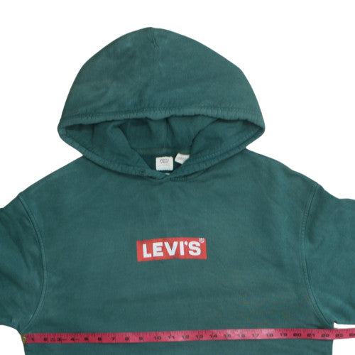 Levi's Men's Green Pullover Hoodie S Relaxed Fit Logo Fleece