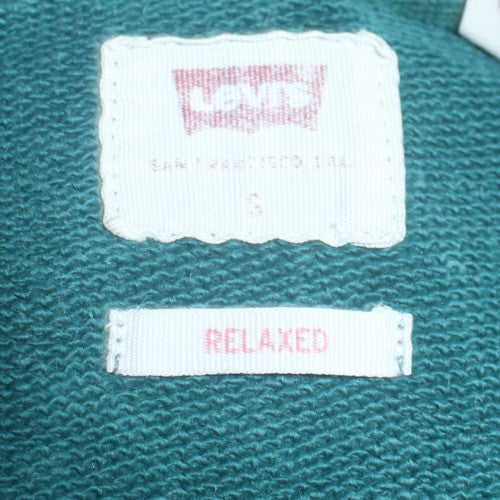Levi's Men's Green Pullover Hoodie S Relaxed Fit Logo Fleece