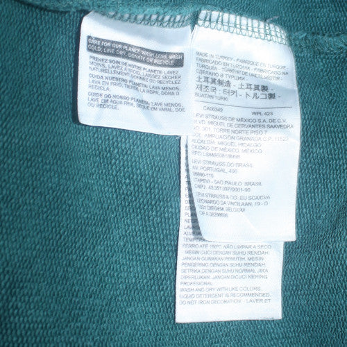 Levi's Men's Green Pullover Hoodie S Relaxed Fit Logo Fleece