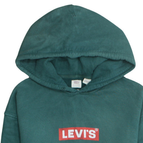 Levi's Men's Green Pullover Hoodie S Relaxed Fit Logo Fleece