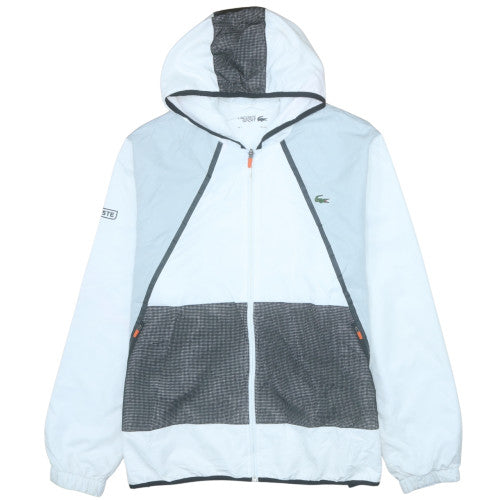Lacoste Men’s White 2XL Windbreaker Hooded Sports Jacket