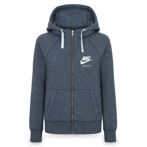 Nike Women's Grey Full Zip Hoodie XS Cotton Blend Sportswear
