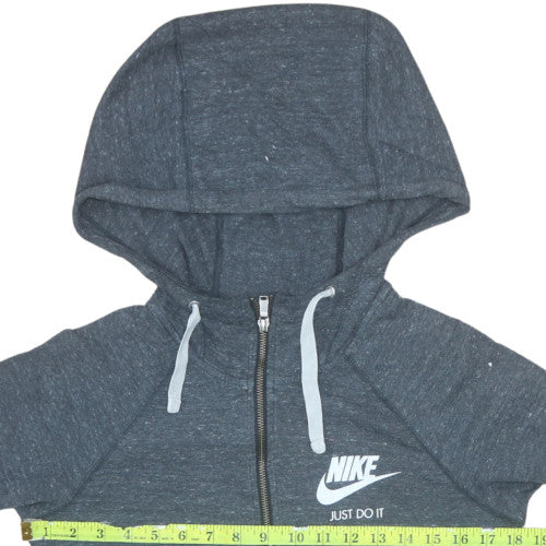 Nike Women's Grey Full Zip Hoodie XS Cotton Blend Sportswear