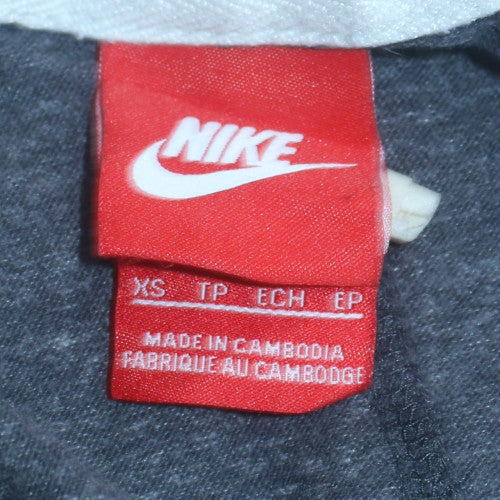 Nike Women's Grey Full Zip Hoodie XS Cotton Blend Sportswear