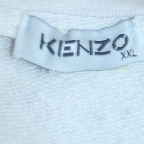 Kenzo Men's White 2XL Embroidered Tiger Sweatshirt Pullover