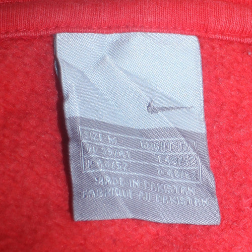 Nike Women Red Full Zip Hoodie Size M Cotton Blend Casual