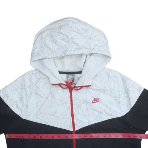 Nike Men's Black & White Full Zip Hoodie M Sportswear