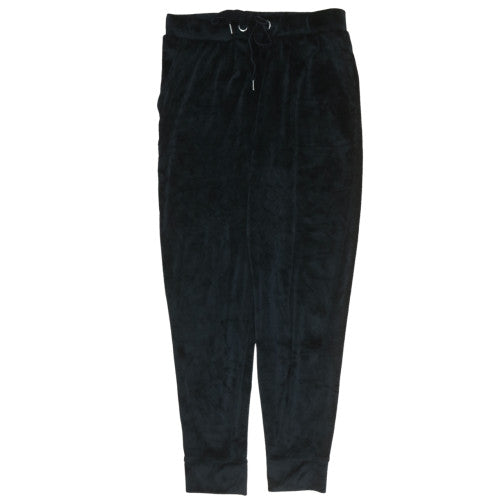 John Lewis & Partners Womens Black Velour Jogger Trousers Size 12