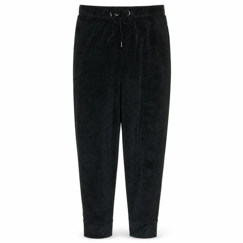 John Lewis & Partners Womens Black Velour Jogger Trousers Size 12
