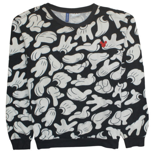 H&M Divided Disney Men’s Black L Pullover Sweatshirt Mickey Print